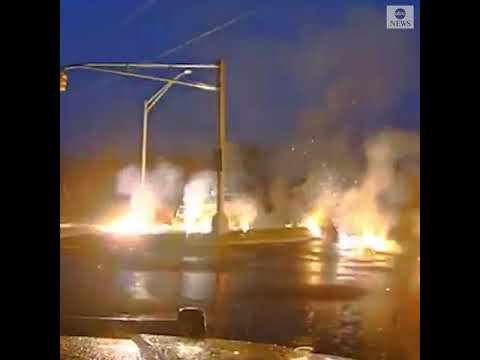 Utility worker narrowly escapes live wire, fire | ABC News episode artwork