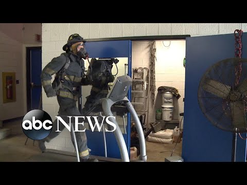 Firefighter finishes half-marathon wearing full gear and tanks episode artwork