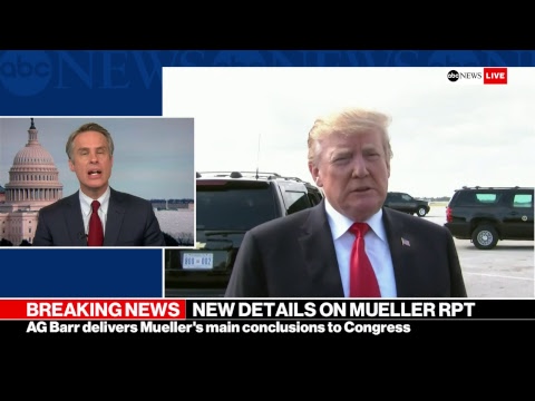 Mueller report -  AG Barr letter: No conclusion on justice obstruction | LIVE ABC News report episode artwork