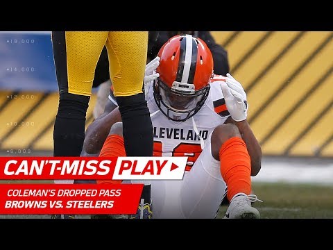 Kizer Scrambles to Keep Play Alive, but Coleman Drops the Pass | Can't-Miss Play | NFL Wk 17