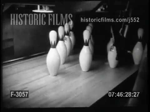 THE WONDERS OF NEW AUTOMATIC PIN MACHINE IN BOWLING ALLEY - 1953
