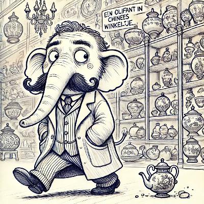Een olifant in een chinees winkeltje Een olifant in een chinees winkeltje