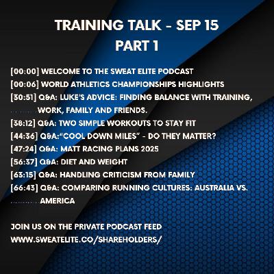 World Champs Distance Running Highlights, "Cool down" Miles Explained, Finding Training/Work/Life Balance and more