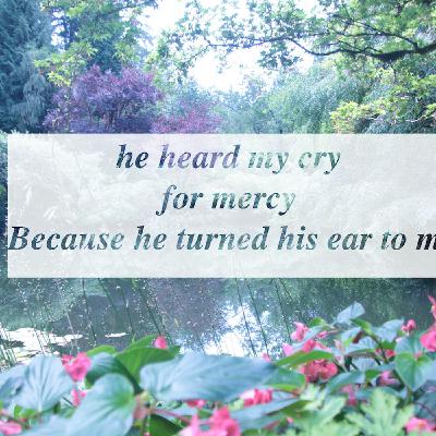 he heard my cry for mercy Because he turned his ear to me he heard my cry for mercy Because he turned his ear to me