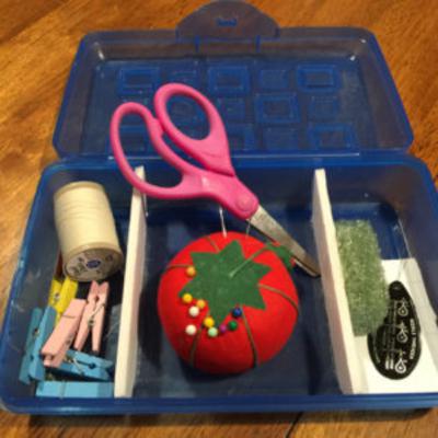 How the blind and visually impaired can thread a needle by touch using a Bow Style Needle Threader, Size 3 Crewel Needle, and small spool of polyester thread