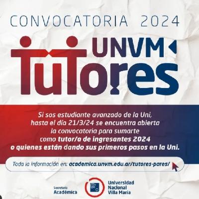 Javier Díaz Araujo - Sec Académico de la UNVM - Tutores Pares 2024 Javier Díaz Araujo - Sec Académico de la UNVM - Tutores Pares 2024
