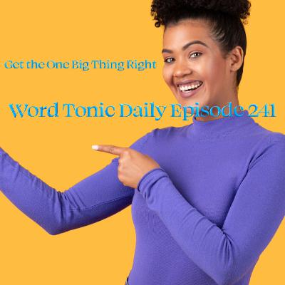 Word Tonic Daily Episode 241 -Get the One Big Thing Right