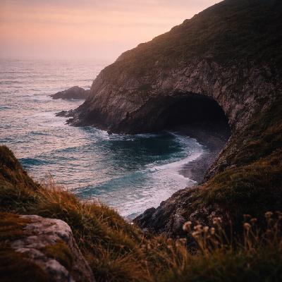 8 Hours Distant Ocean Waves for Deep Sleep | Sea Cave Cliff Ambience