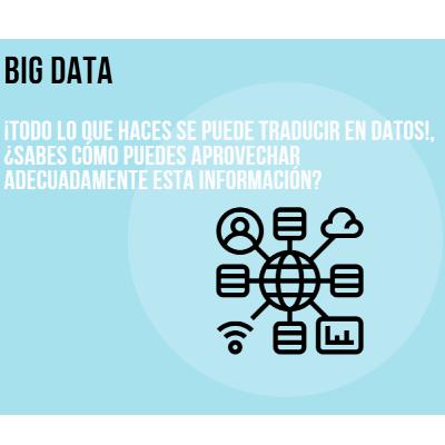 BIG DATA ¡Todo lo que haces se puede traducir en datos!, ¿Sabes cómo puedes aprovechar adecuadamente esta información? BIG DATA ¡Todo lo que haces se puede traducir en datos!, ¿Sabes cómo puedes aprovechar adecuadamente esta información?