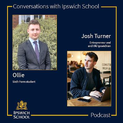 Discussing social entrepreneurship and mentoring with former student Josh Turner and Sixth Former Ollie