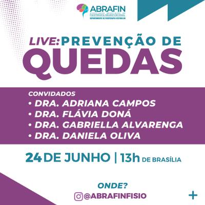 PREVENÇÃO DE QUEDAS EM IDOSOS COM DISFUNÇÕES VESTIBULARES - Live realizada em 21/06/2022