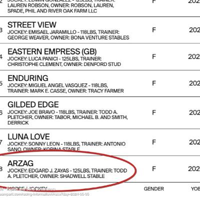 Gulfstream Park, Race 9, Arzag