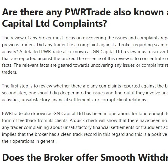 PWRTrade also known as GN Capital Ltd