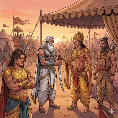 54. The March to Kurukshetra: Balaram’s Neutrality & The Karna-Bhishma Rift (Sainya Niryana Parva)