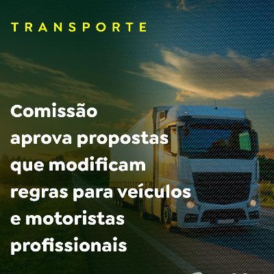 Comissão aprova propostas que modificam regras para veículos e motoristas profissionais