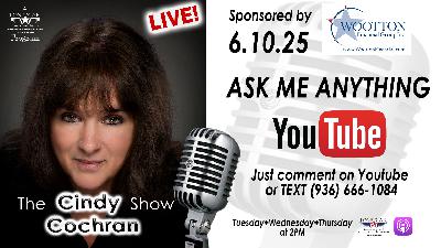 6.10.25 – Ask Me Anything – The Cindy Cochran show on Lone Star Community Radio 6.10.25 – Ask Me Anything – The Cindy Cochran show on Lone Star Community Radio
