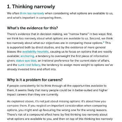 Appendix C: Four biases to avoid in career decisions