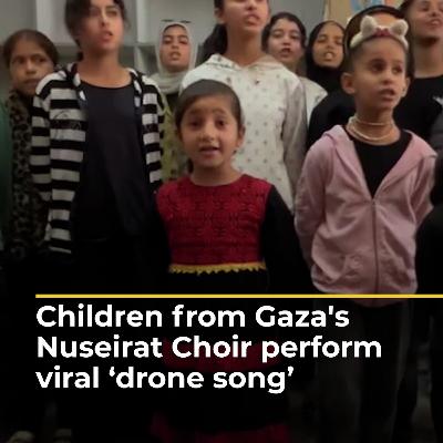 Palestinian children from Gaza's Nuseirat Choir perform viral 'drone song' | AJ#shorts