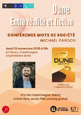 Première conférence “Mots de société” à l’IUT Nancy-Charlemagne : Dune entre réalité et fiction