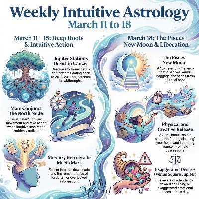 Weekly Intuitive Astrology March 11 to 18 ~ Fated Actions, Pisces New Moon, Mercury Retro, Jupiter