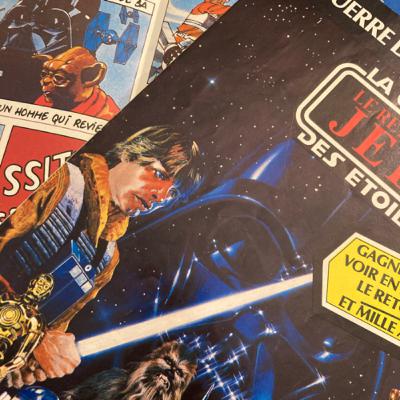 Trésors de la Guerre des Étoiles : flyer français pour jeu concours bd Retour du Jedi mai 1983 Trésors de la Guerre des Étoiles : flyer français pour jeu concours bd Retour du Jedi mai 1983