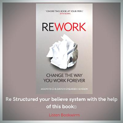 Rework's Book review with shark tank India| Rework book summary in hindi| Bookwirm