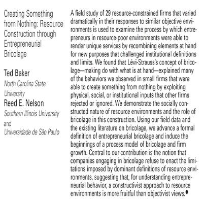 52- Creating Something from Nothing: Resource Construction through Entrepreneurial Bricolage - Engl 52- Creating Something from Nothing: Resource Construction through Entrepreneurial Bricolage - Engl
