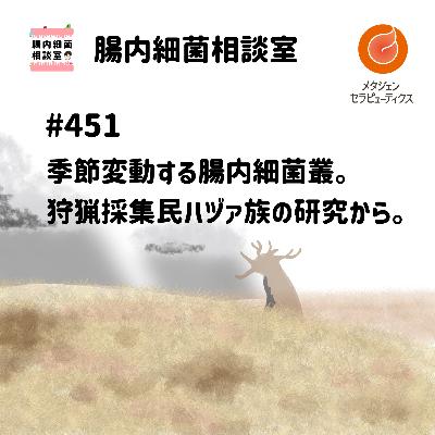 #451 季節変動する腸内細菌叢。狩猟採集民ハヅァ族の研究から。 #451 季節変動する腸内細菌叢。狩猟採集民ハヅァ族の研究から。