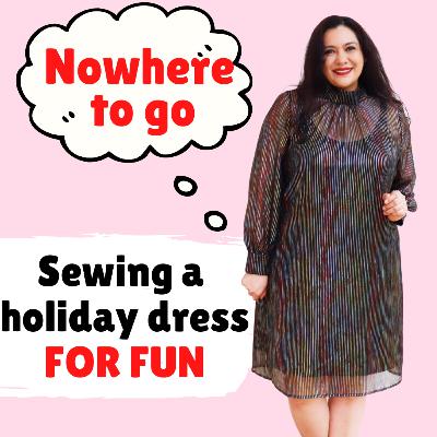 Sewing a Holiday dress. JUST BECAUSE. Holly (Fibre Mood). Cutting, interfacing & sewing the collar.