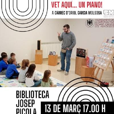 Oriol Garcia Molsosa porta els secrets del piano a la Biblioteca Josep Picola