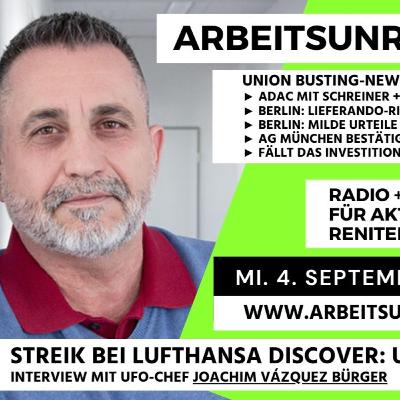 arbeitsunrecht FM #12/24 ► Interview: UFO-Chef Vazques Bürger zum Streik bei Discover ► ADAC mit Schreiner ► Riderprotest ► Bewährungsstrafe für Sklaverei? ► Berufsverbot TU München