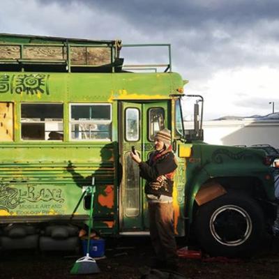 11: Tahj Kjelland and his converted bus, La Rana!