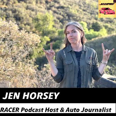 Jen Horsey Rallycross Announcer, Driver, Racer Podcast host and Motorsports Communications Expert #44