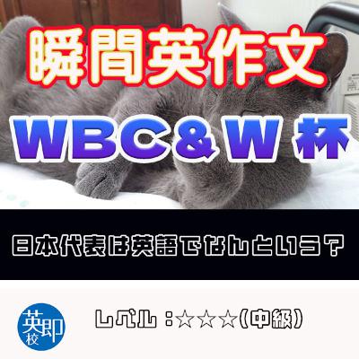 【瞬間英作文：WBC&W杯】スポーツ用語を勉強しよう！