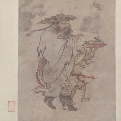 岁朝佳兆图（明·朱见深）钟馗与小鬼同行意喻祈祥祝福