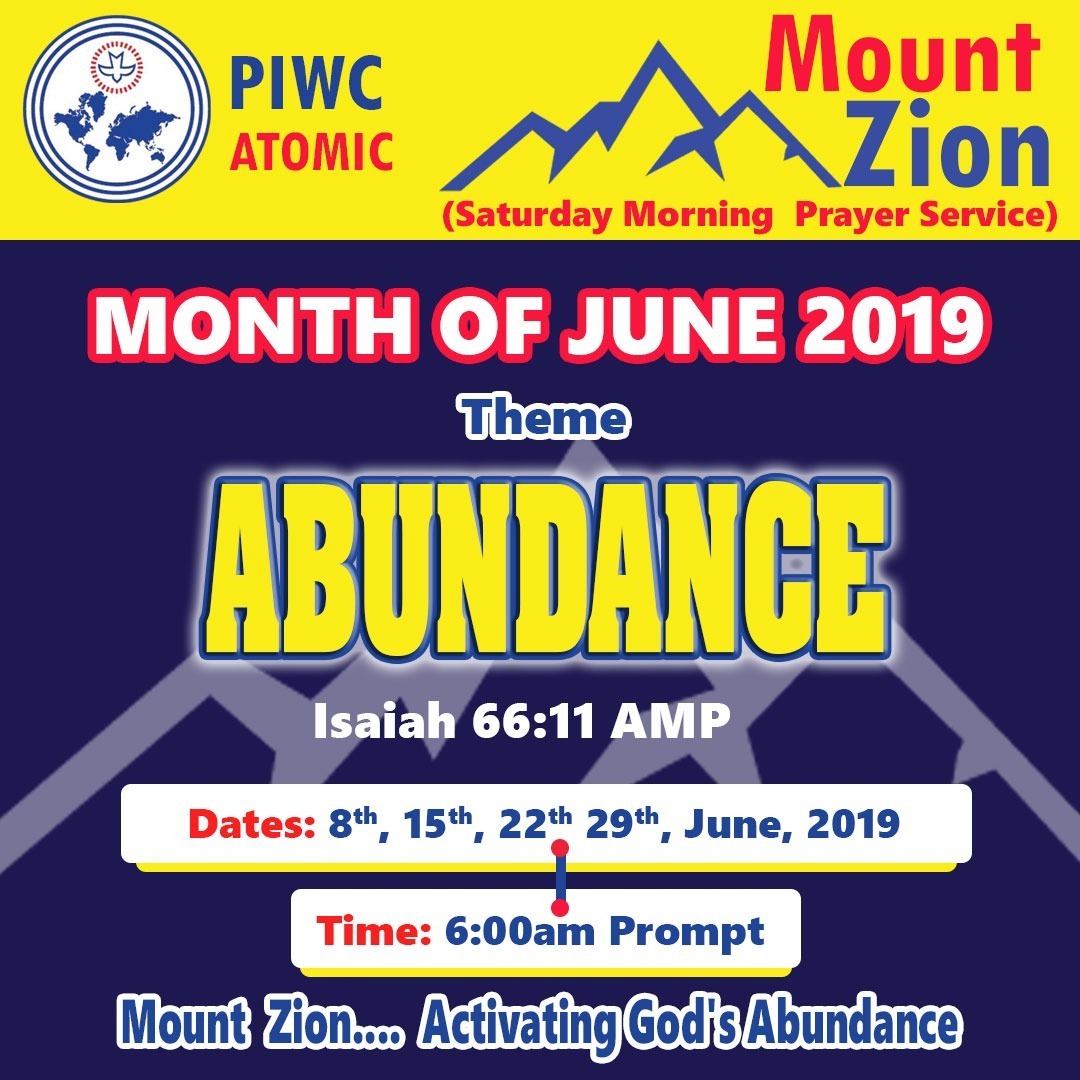 Piwc Atomic Mount zion Month of June  2019