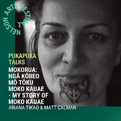 Mokorua Pukapuka Talks session with Ariana Tikao and Matt Calman at the 2023 Nelson Arts Festival