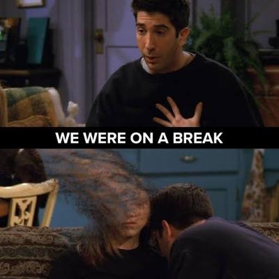 Who wins the we were on a break?#ross #rachel or #gunther