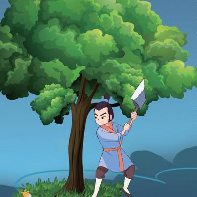 Mid-Autumn Festival Story: Wu Gang, The Woodcutter. 中秋节故事，吴刚代桂。🌳🪓