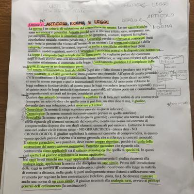 2) Articolo, Norma e Legge (Diritto Privato) 2) Articolo, Norma e Legge (Diritto Privato)