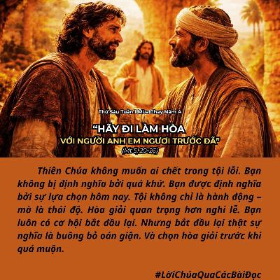 [27/02/2026] Lời Chúa Hôm Nay – Thứ Sáu Tuần 1 Mùa Chay Năm A