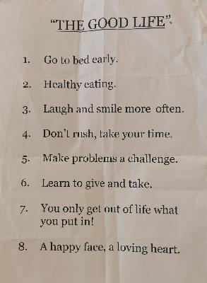 Tommy Carson 5; Eight tips for living a good life.