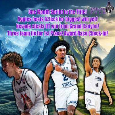 One Month Sprint to the Title! Aggies bests Aztecs for biggest win yet! Nevada steals OT win from Grand Canyon! Three team tie for 1st Place! Award Race Check-In! One Month Sprint to the Title! Aggies bests Aztecs for biggest win yet! Nevada steals OT win from Grand Canyon! Three team tie for 1st Place! Award Race Check-In!