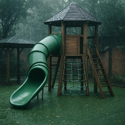 塑膠溜滑梯裡・聽雨、聽鳥叫、聽心跳