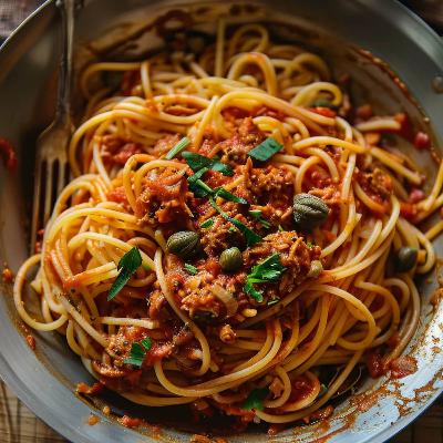 Pasta met tonijn van de gebroeders Franco & Roberto Borsato.