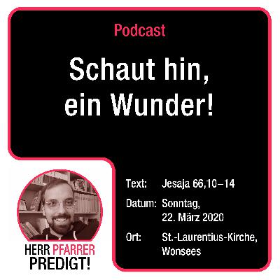 Schaut hin, ein Wunder!
