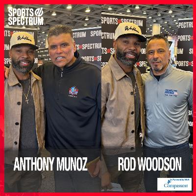 Rod Woodson and Anthony Munoz on Super Bowl LX Media Row