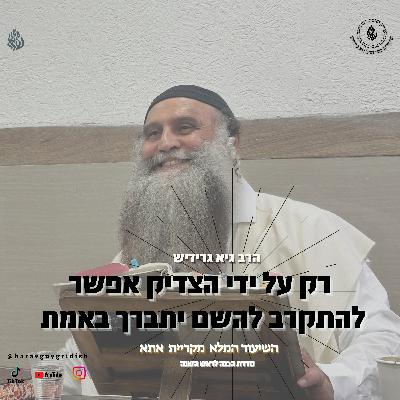 הרב גיא גרידיש רק על ידי הצדיק אפשר להתקרב להשם יתברך באמת