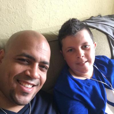 Talking with my son Manuel