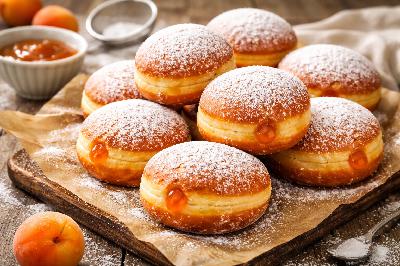 Faschingskrapfen mit Marillenfüllung Faschingskrapfen mit Marillenfüllung